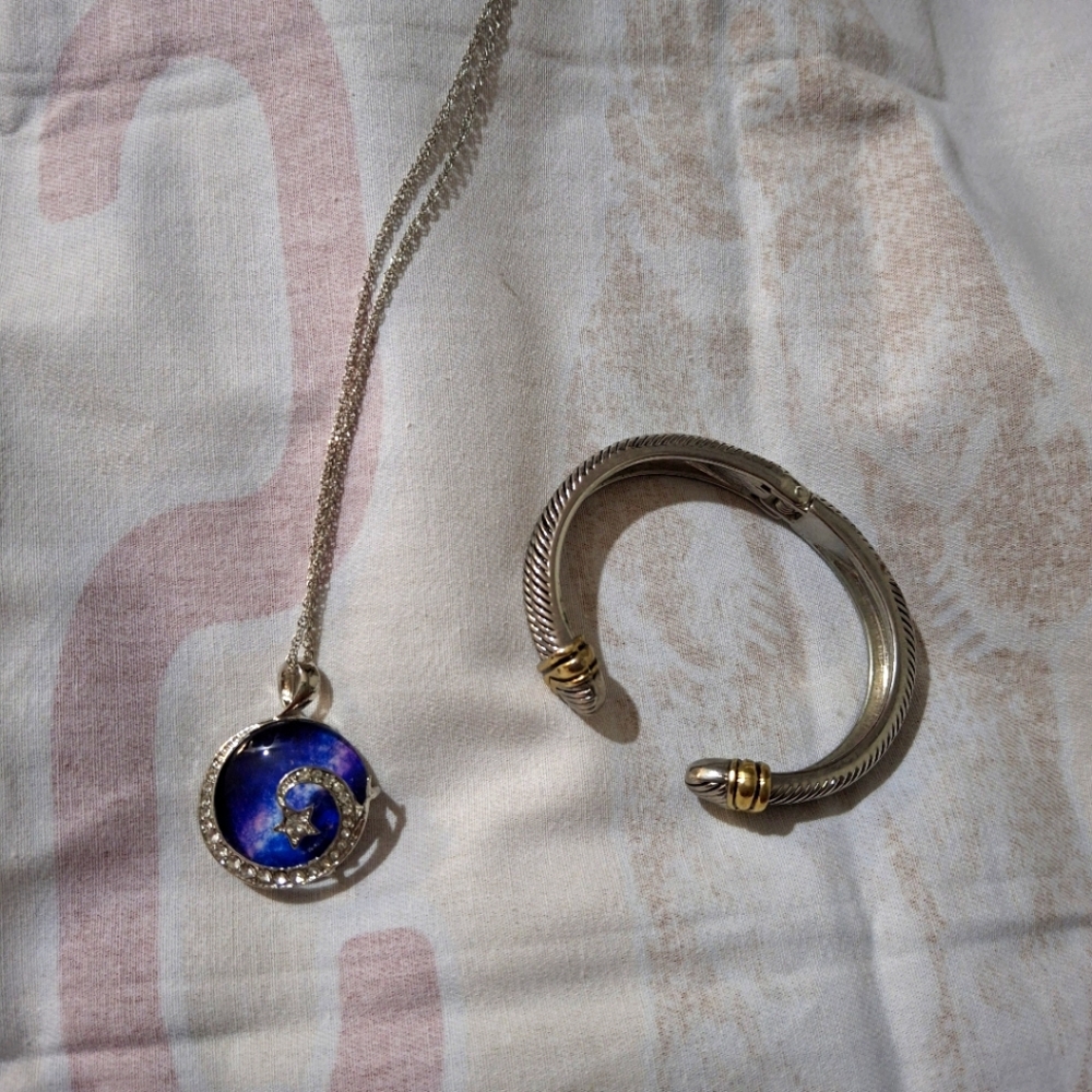 Silver Chain and Bracelet Set